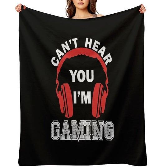 Video Gaming Gift Gamer Headset  Design Eco-conscious Throw Blanket