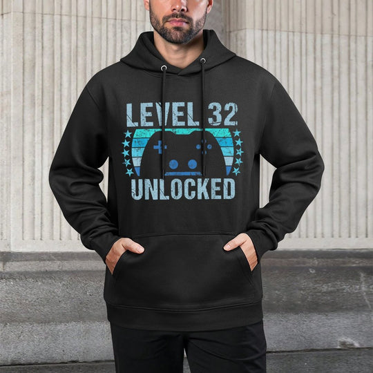 Gaming Vintage 32nd Birthday Gift 32 Year Old Boy Girl Gamer Shape Retention Hoodie