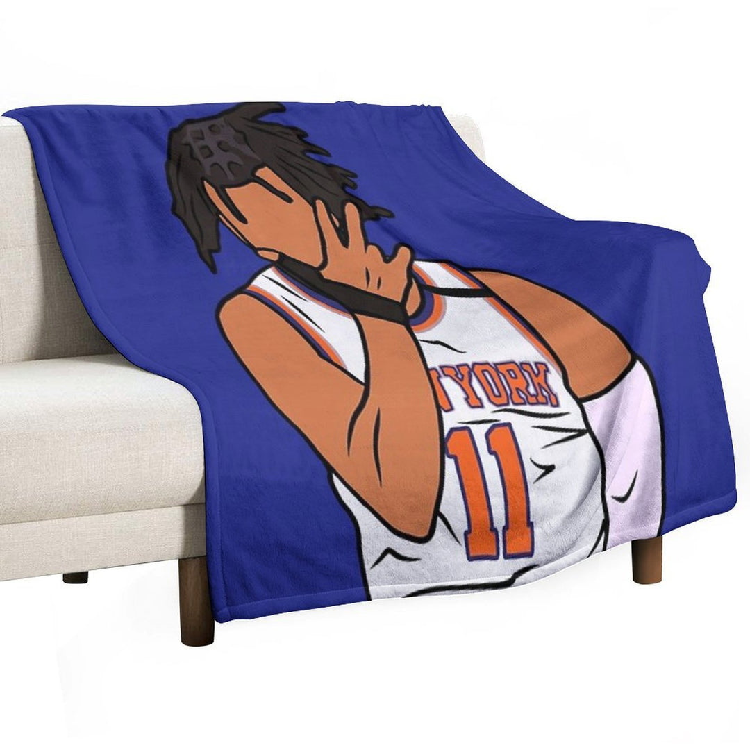 Jalen Brunson 3 Point Celebration Eco-conscious Throw Blanket