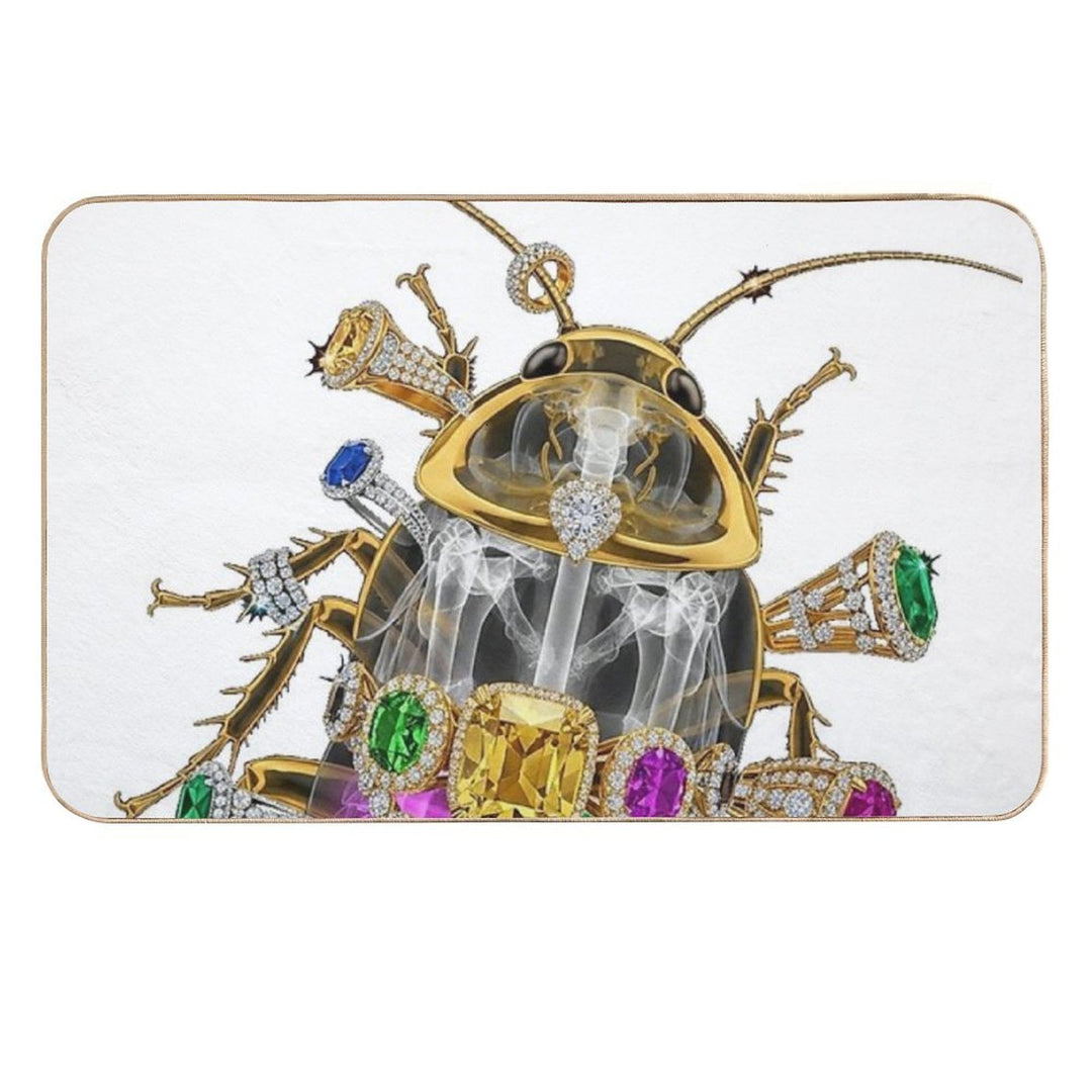Skeleton Cockroach with Diamonds And Jewels  Odorless Bath Mat