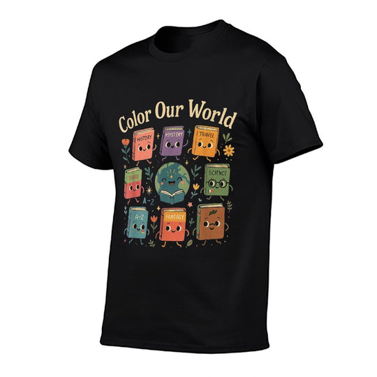 Color Our World Summer Reading 2025 Librarian Teacher Kids  Durable T-Shirt