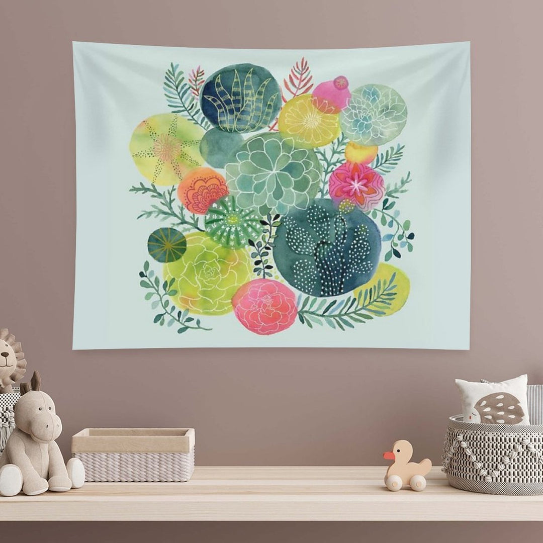 Succulent Circles Tapestry