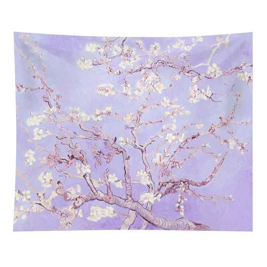 Vincent Van Gogh Almond Blossoms Lavender Tapestry