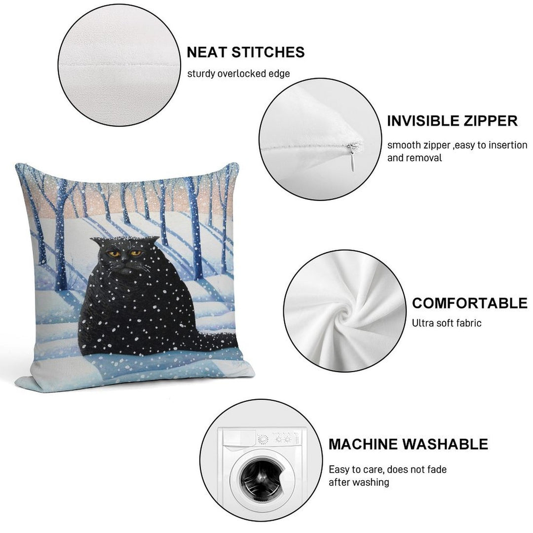 Snowy Soft Skin-Friendly Throw Pillow