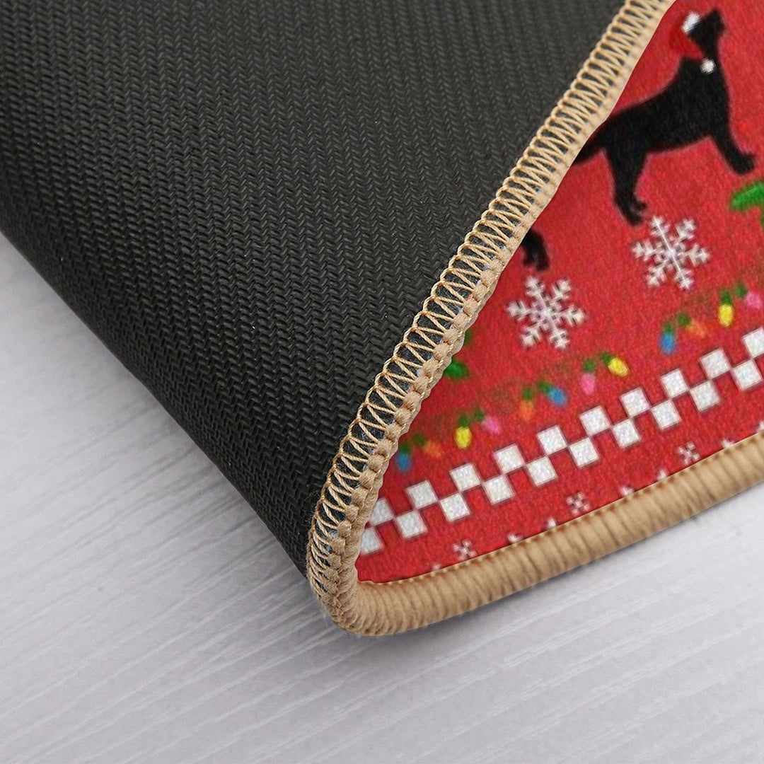 Black Labrador Happy Christmas Sweater Pattern  Absorbent Bath Mat