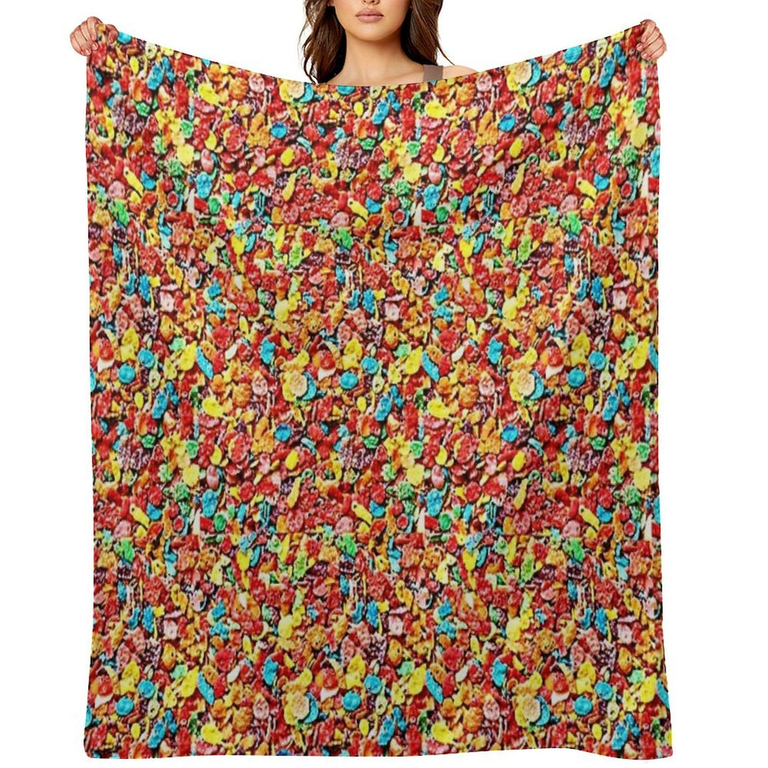 Fruity Cereal Quick-dry Throw Blanket