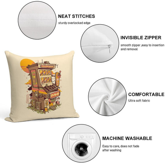 Arcade House Soft High-Density Material Throw Pillow