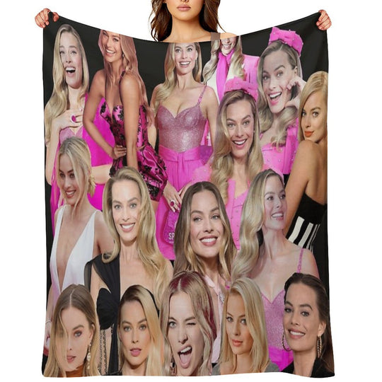 HIGH QUALITY Margot Robbie Photo Collage Durable Throw Blanket