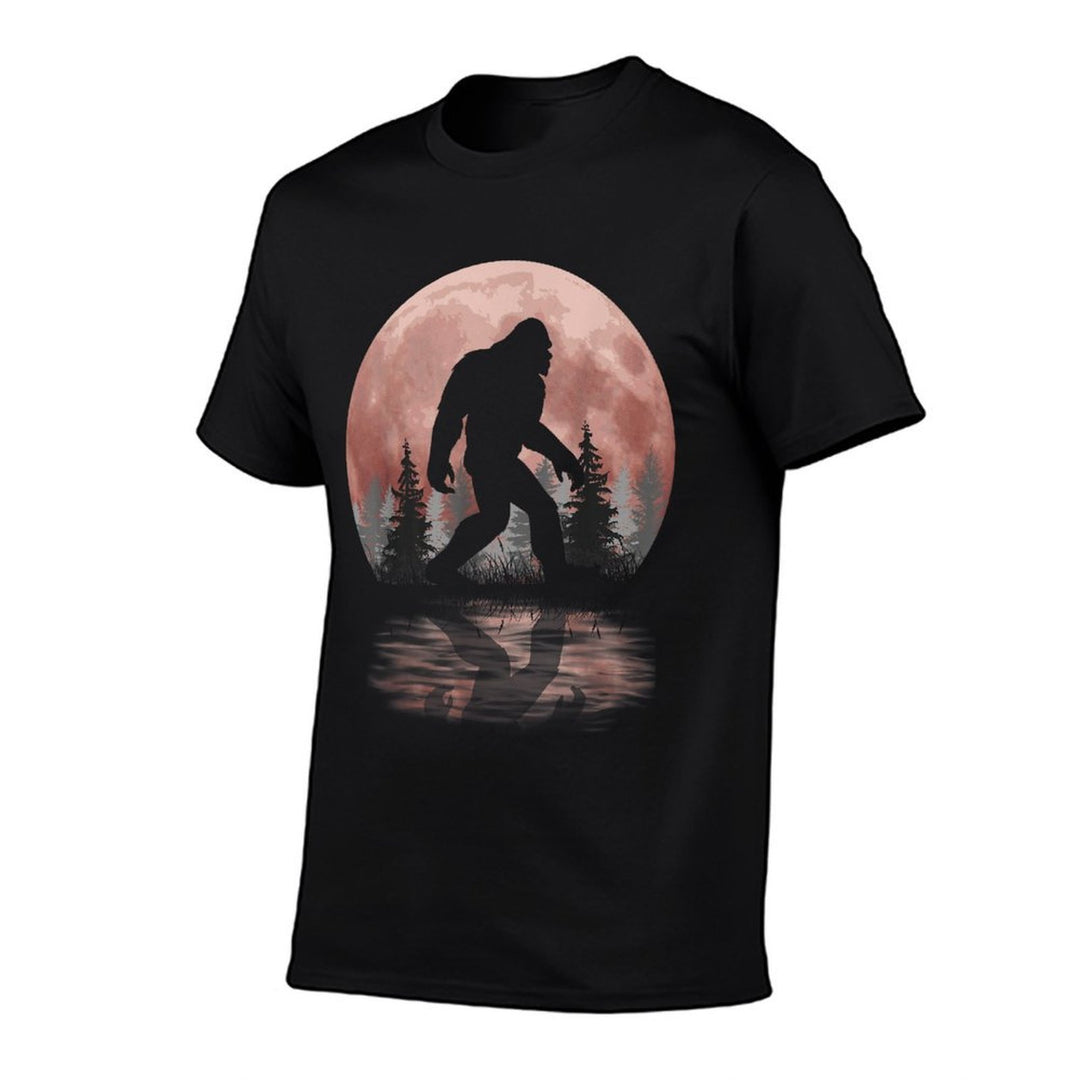 Bigfoot Sasquatch Full Moon In The Forest Men Women  Heathered Texture T-Shirt