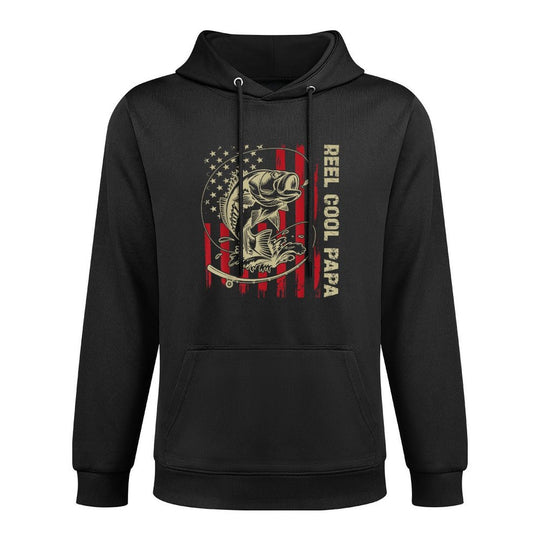 Reel Cool Papa Fishing Vintage American Mens Cotton-Polyester Blend Hoodie