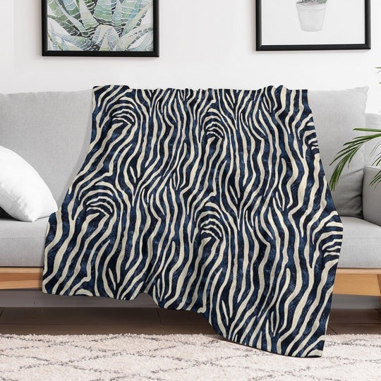 Tropical Zebra Fusion Sustainable Throw Blanket