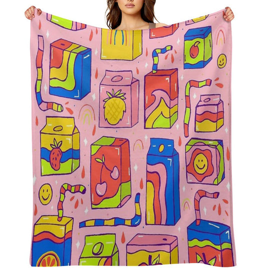 Juice Box Print All-season Throw Blanket