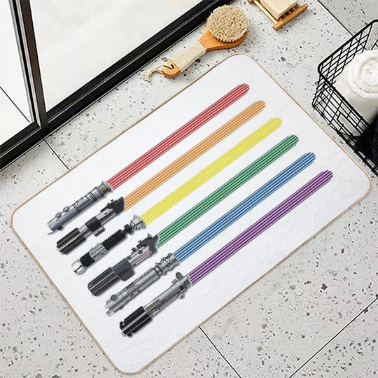 Lightsaber Pride Colors  Long-Lasting Bath Mat