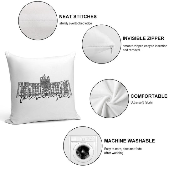 Forever A Friar Providence College Harkins Hall Soft Fade-Resistant Throw Pillow