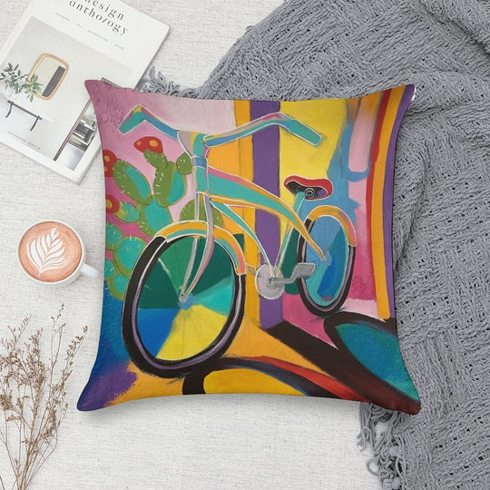La Bicicleta Soft Gift Ready Throw Pillow