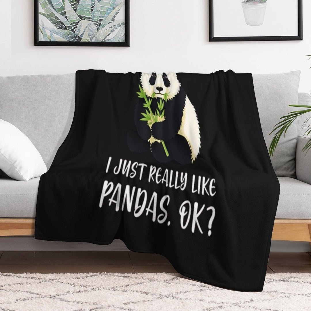 I Just Really Like Pandas, OK Eco-conscious Throw Blanket