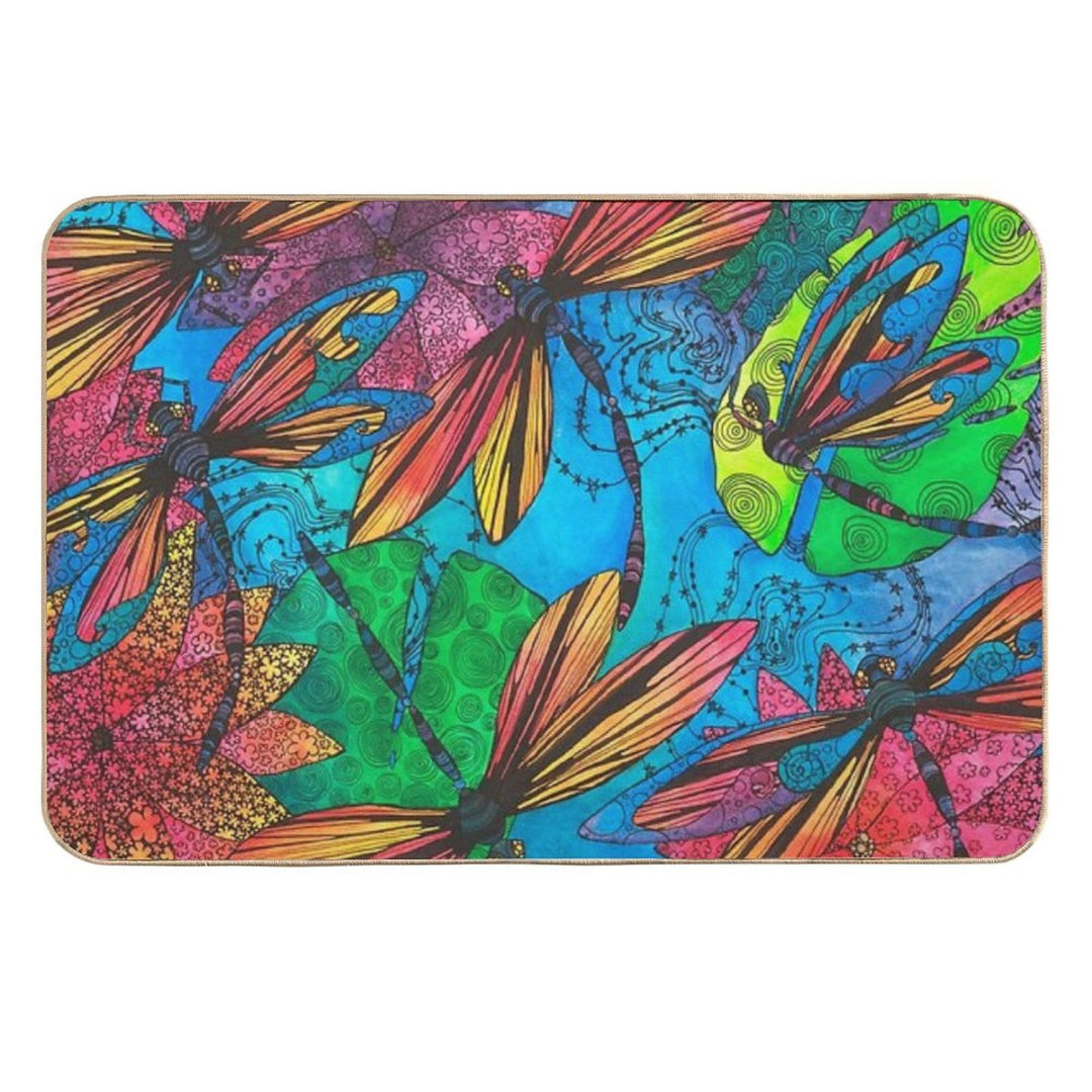 Dragonfly Garden  Rapid-Drying Bath Mat