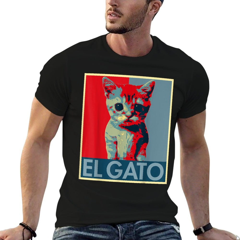 El Gato Meme Sad Crying Cat Munchkin Kitty Meme Trendy Men Women Kids  Eco-friendly Material T-Shirt