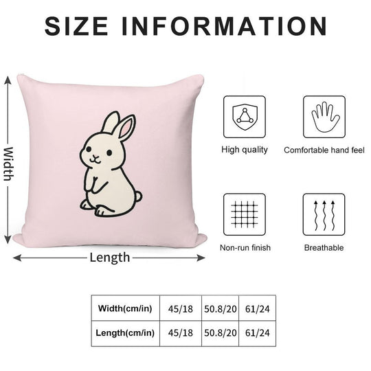 White Bunny Soft Gift Ready Throw Pillow