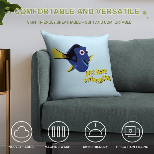 Dory Just Keep Swimming Soft Gift Ready Throw Pillow