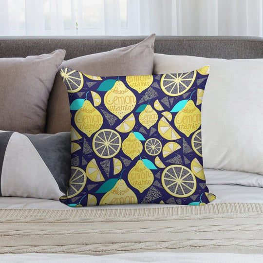 Bright Pattern of Lemons Soft Bedroom Essential Throw Pillow