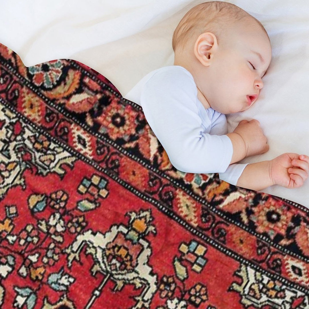 Farahan Arak West Persian Poshti Print Compact Throw Blanket