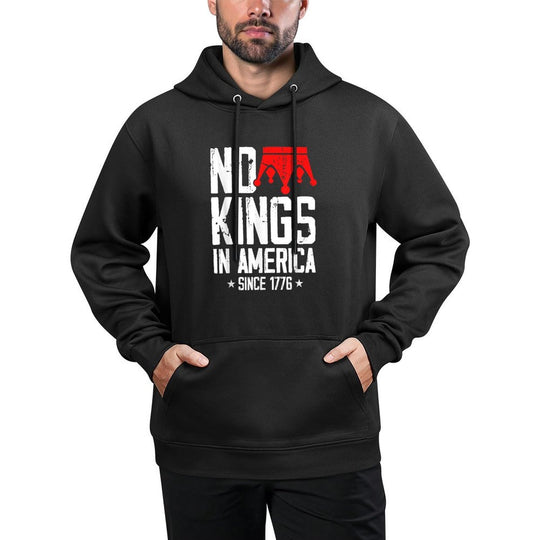 No Kings in America Since 1776 Distressed USA Vintage Moisture-Wicking Hoodie
