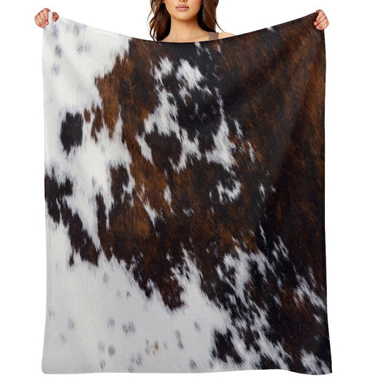 Wanderlust Cow Art Machine-washable Throw Blanket