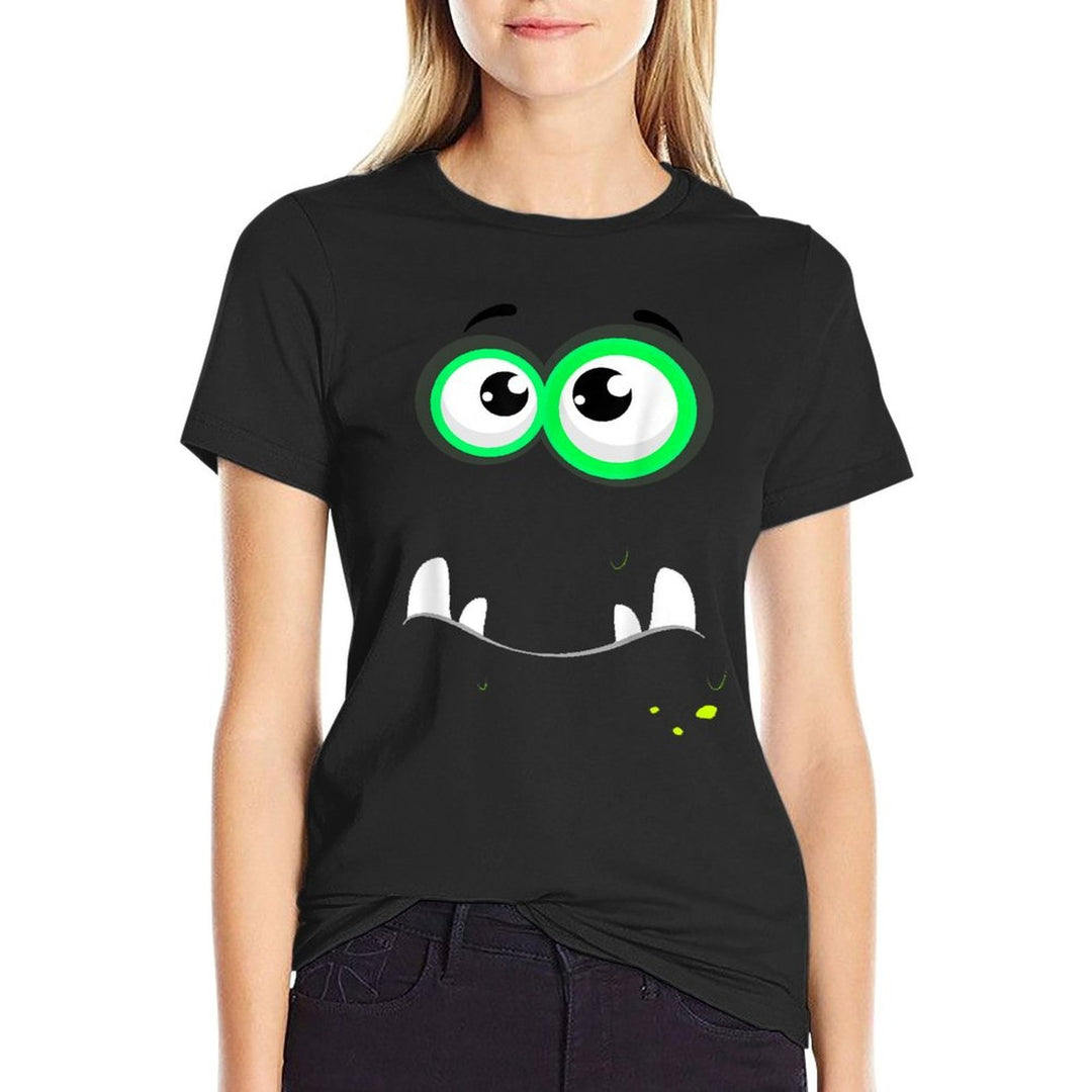 Funny Scary Monster Eyeball Face Easy Christma Costume Cute  Graphic-printed T-Shirt
