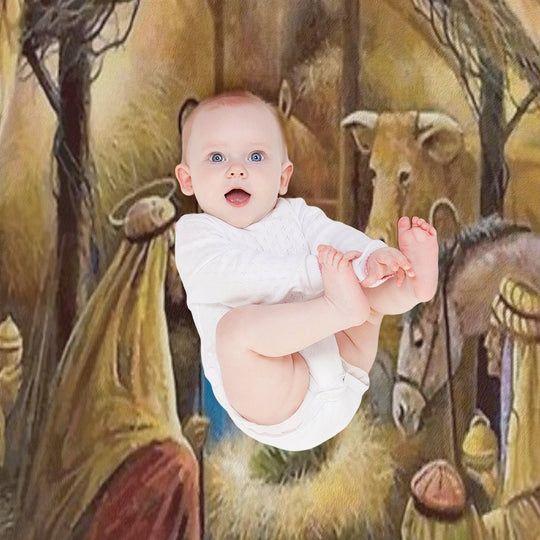 Christian Christmas Nativity Travel-friendly Throw Blanket
