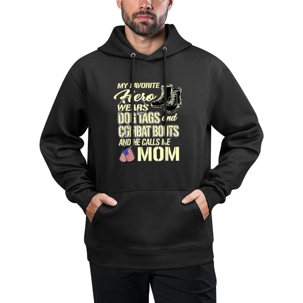 Hero Wears Dog Tags Combat Boots Proud Army Mom Mother Gift Casual Wear Hoodie