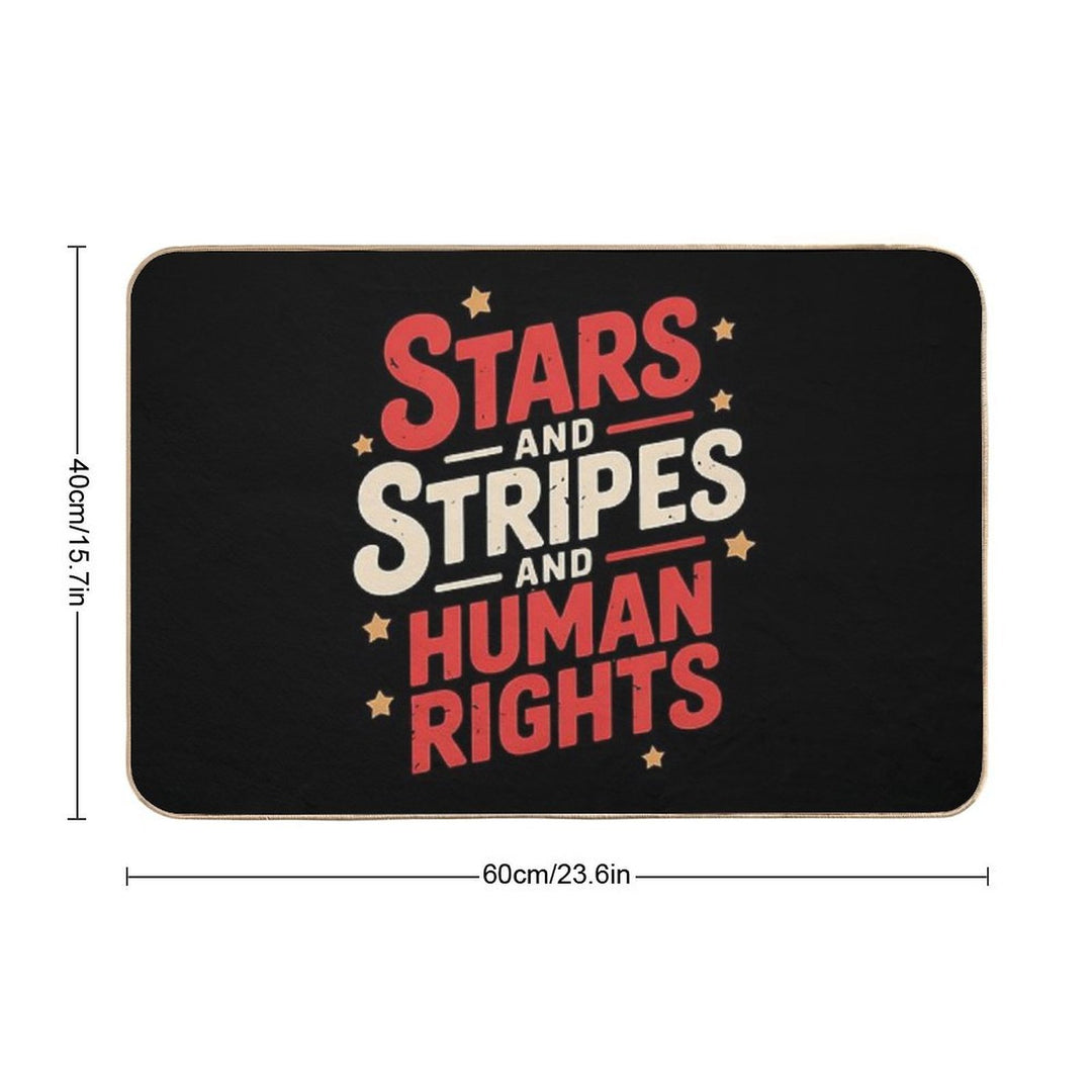 Cute Stars And Stripes And Human Rights Funny 4th Of July  High-Traffic Bath Mat