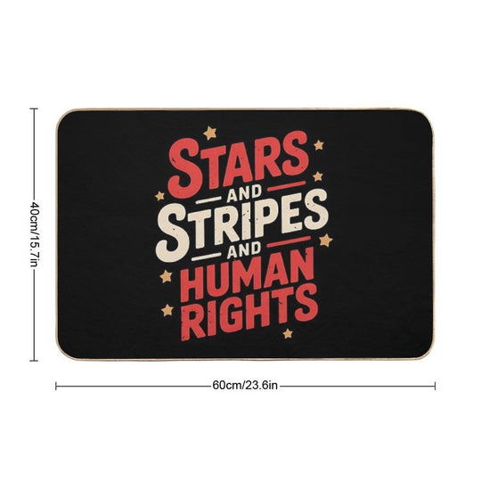 Cute Stars And Stripes And Human Rights Funny 4th Of July  High-Traffic Bath Mat
