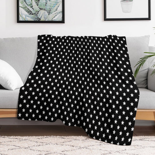 Black Star Pattern Eco-conscious Throw Blanket