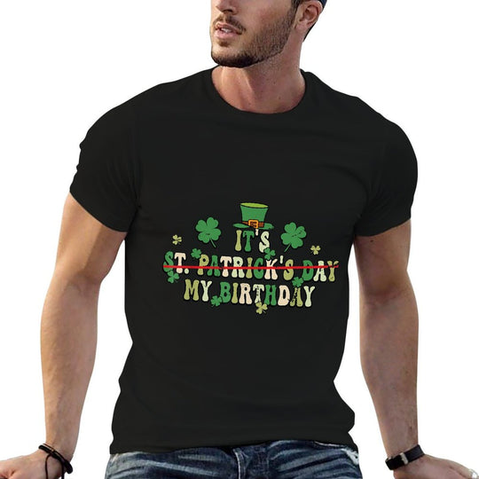 Groovy Retro St Patricks Day My Birthday Shamrock Clover Comfortable T-Shirt