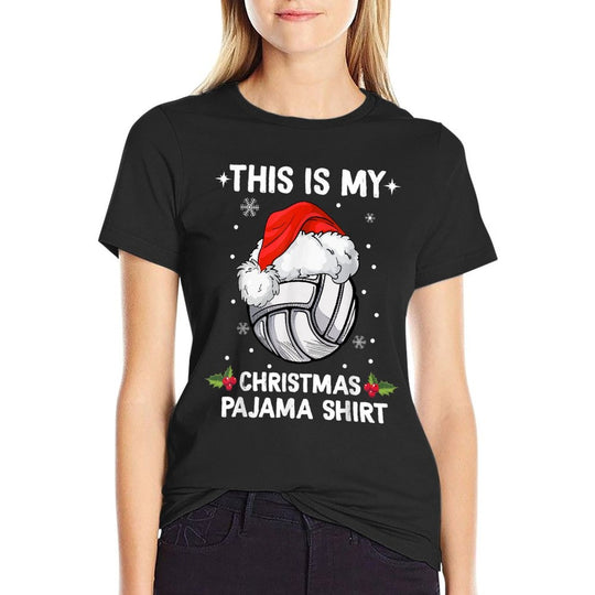 This Is My Christmas Pajama Shirt Volleyball Christmas Girls  Durable T-Shirt
