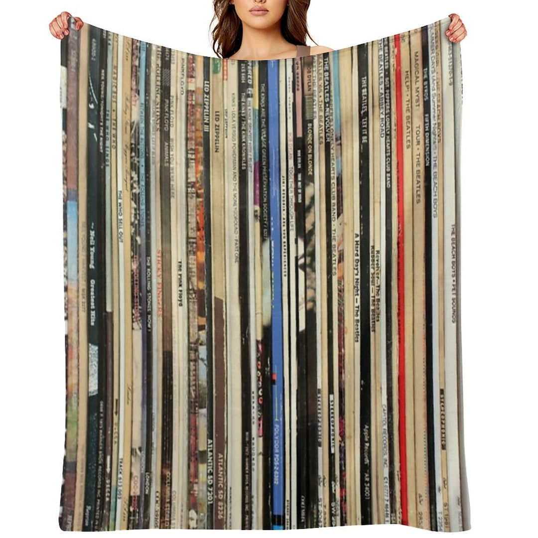 Classic Rock Vinyl Records Wrinkle-free Throw Blanket