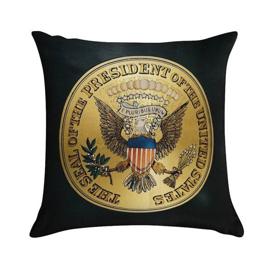Presidential Seal on 1906 White Steam Antique Car Soft Hidden Zipper Throw Pillow
