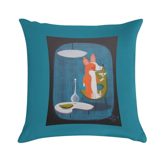 Corgi At Home Soft Home Decor Throw Pillow