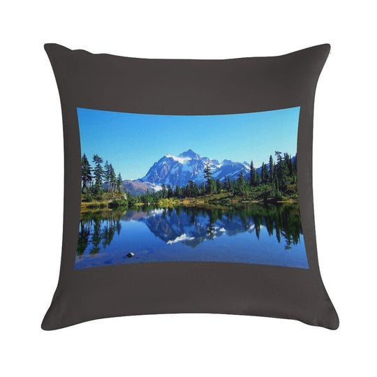 Mount Shuksan And Picture Lake in The Fall Soft Home Decor Throw Pillow