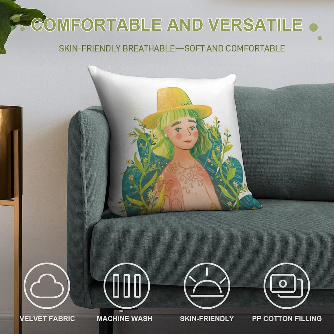 Flower Welsh Power Soft Warmth Comfort Throw Pillow