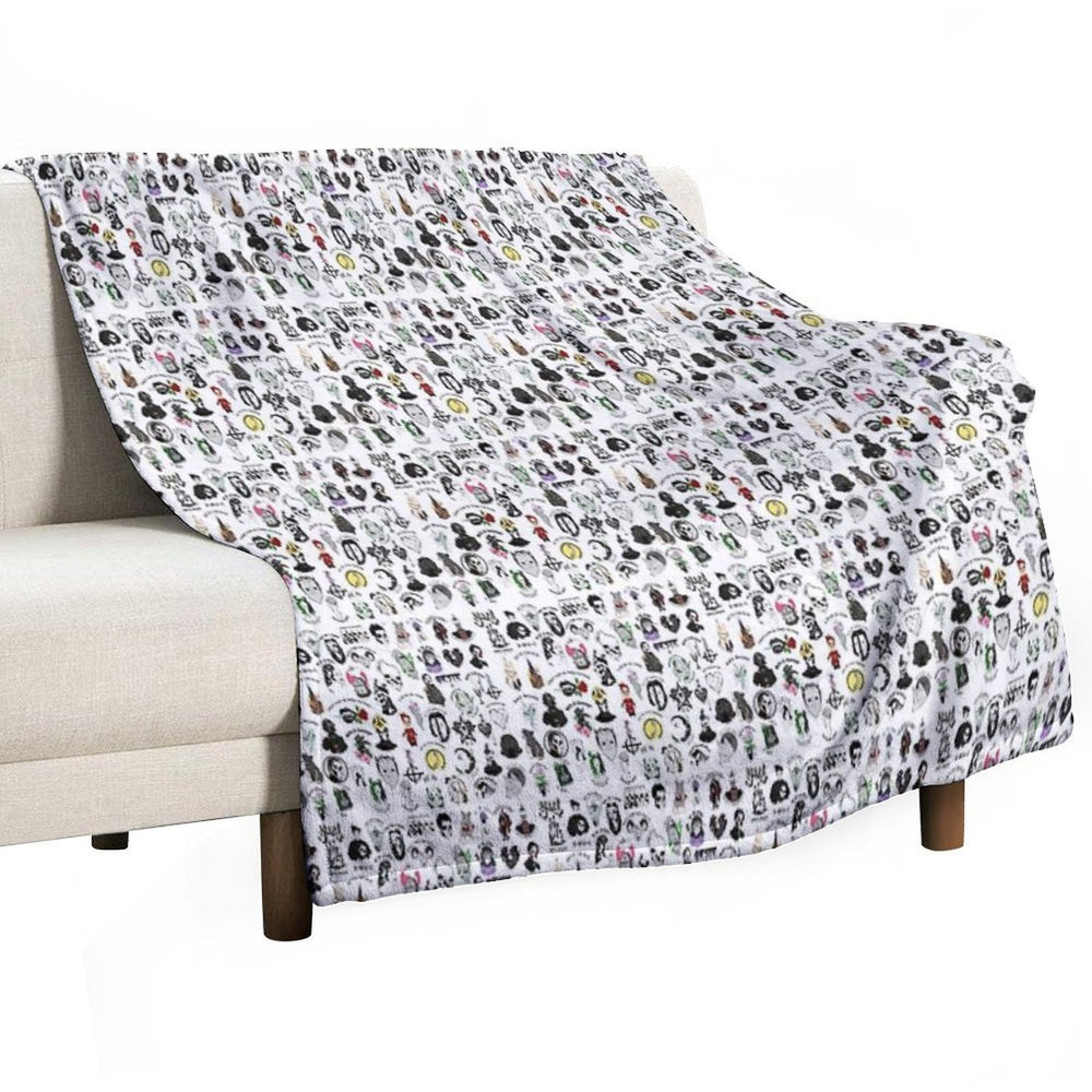 Ghost Collage Design Easy Care Throw Blanket