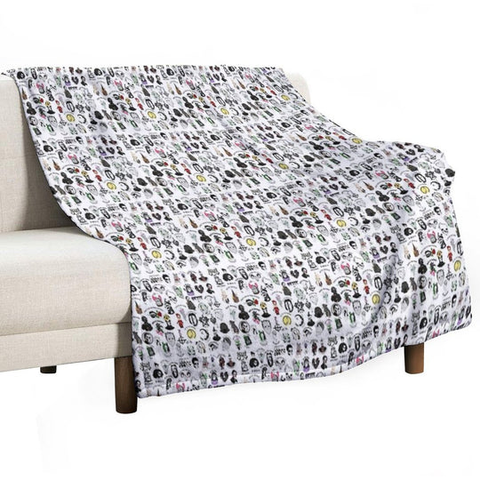 Ghost Collage Design Easy Care Throw Blanket