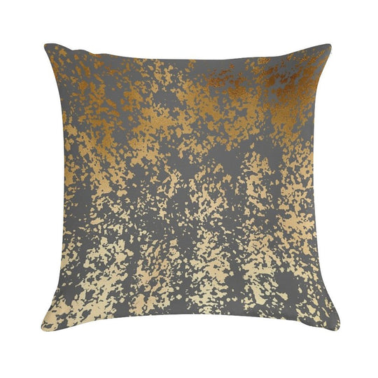Modern Gold Look Soft Reinforced Edging Throw Pillow