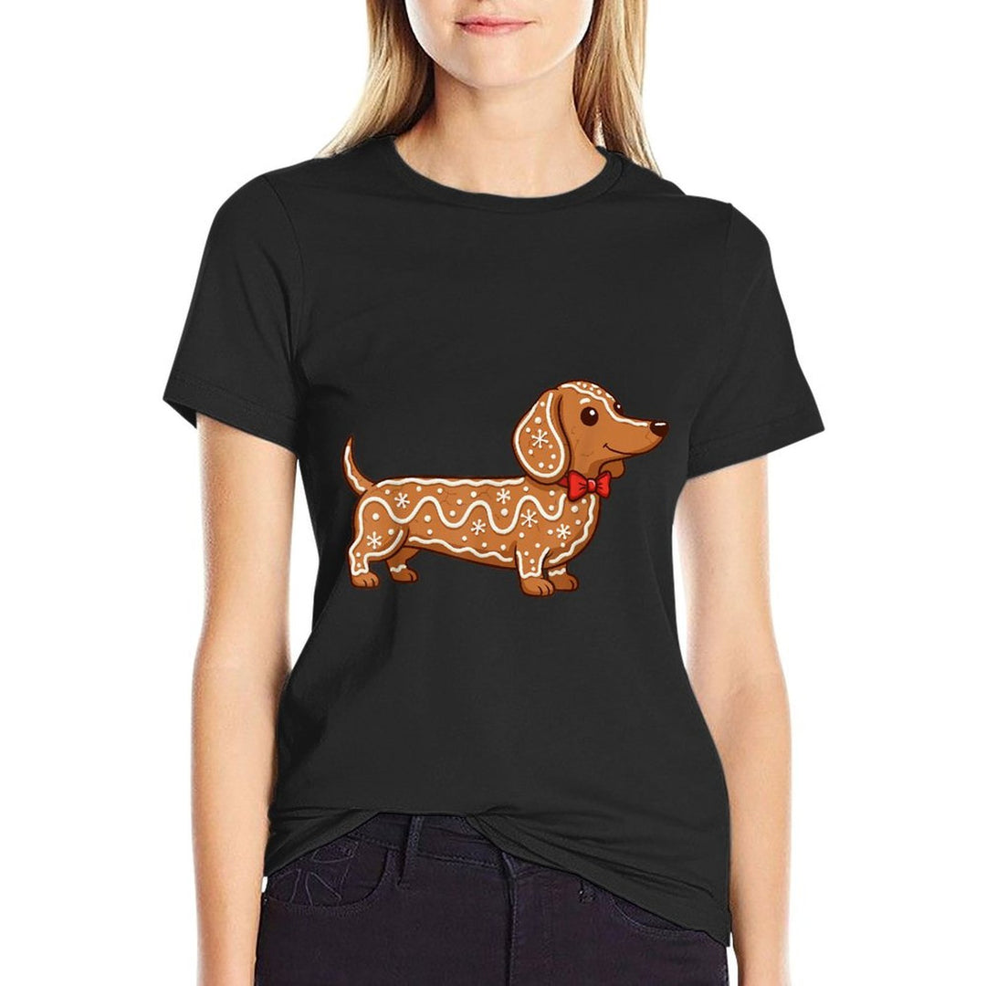 Dachshund Christmas Gingerbread Cookie Weiner Dog Lover  Eco-friendly Material T-Shirt