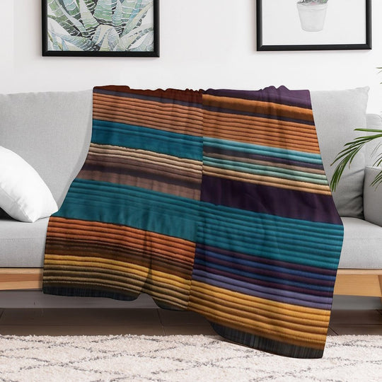 Nomad Colorful Stripes Anti-pilling Throw Blanket