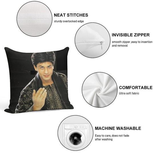 Shahrukh Khan Young Soft Skin-Friendly Throw Pillow