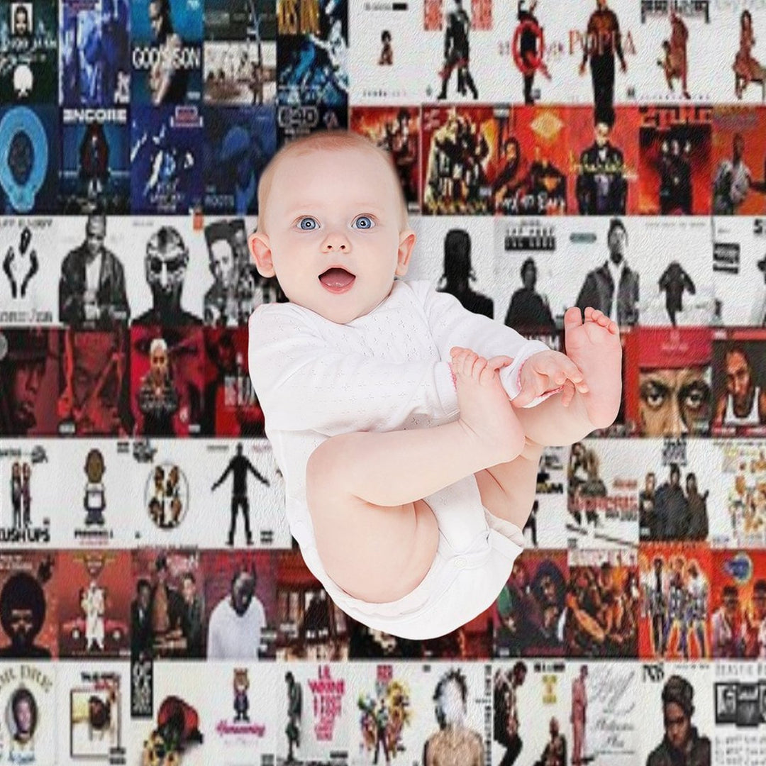 Hip Hop Album Cover Collage Flag Velvety-soft Throw Blanket