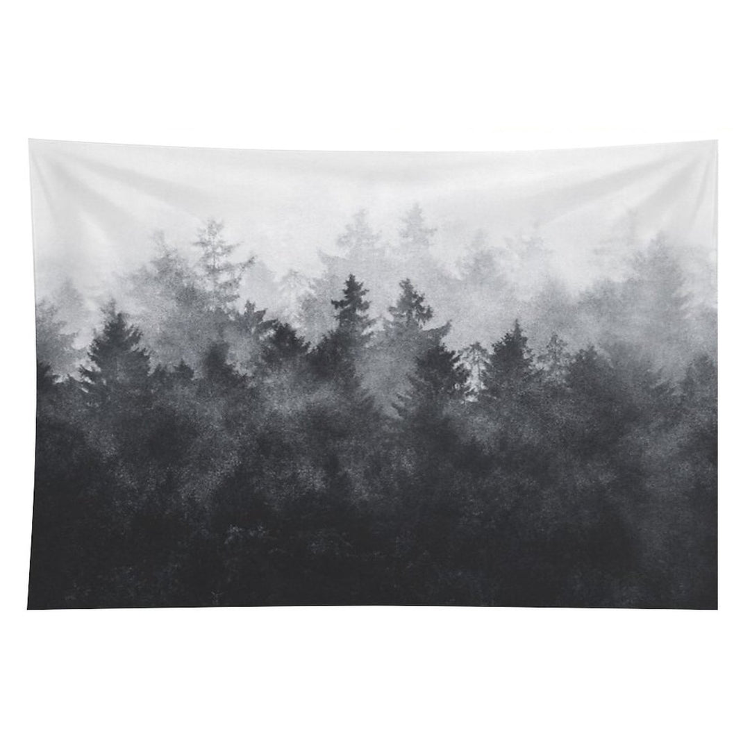 The Heart Of My Heart  Midwinter Blues Gothic Ravencore Forest With Cascadia Trees Covered In Magic Fog Tapestry