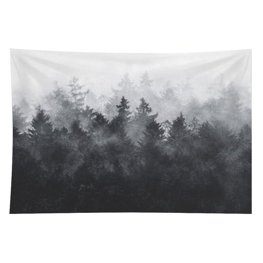 The Heart Of My Heart  Midwinter Blues Gothic Ravencore Forest With Cascadia Trees Covered In Magic Fog Tapestry